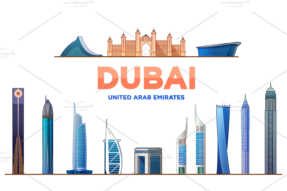 Dubai Skyline. United Arab Emirates, a Work Illustration by Sky and glass (Photo 3 of 4)