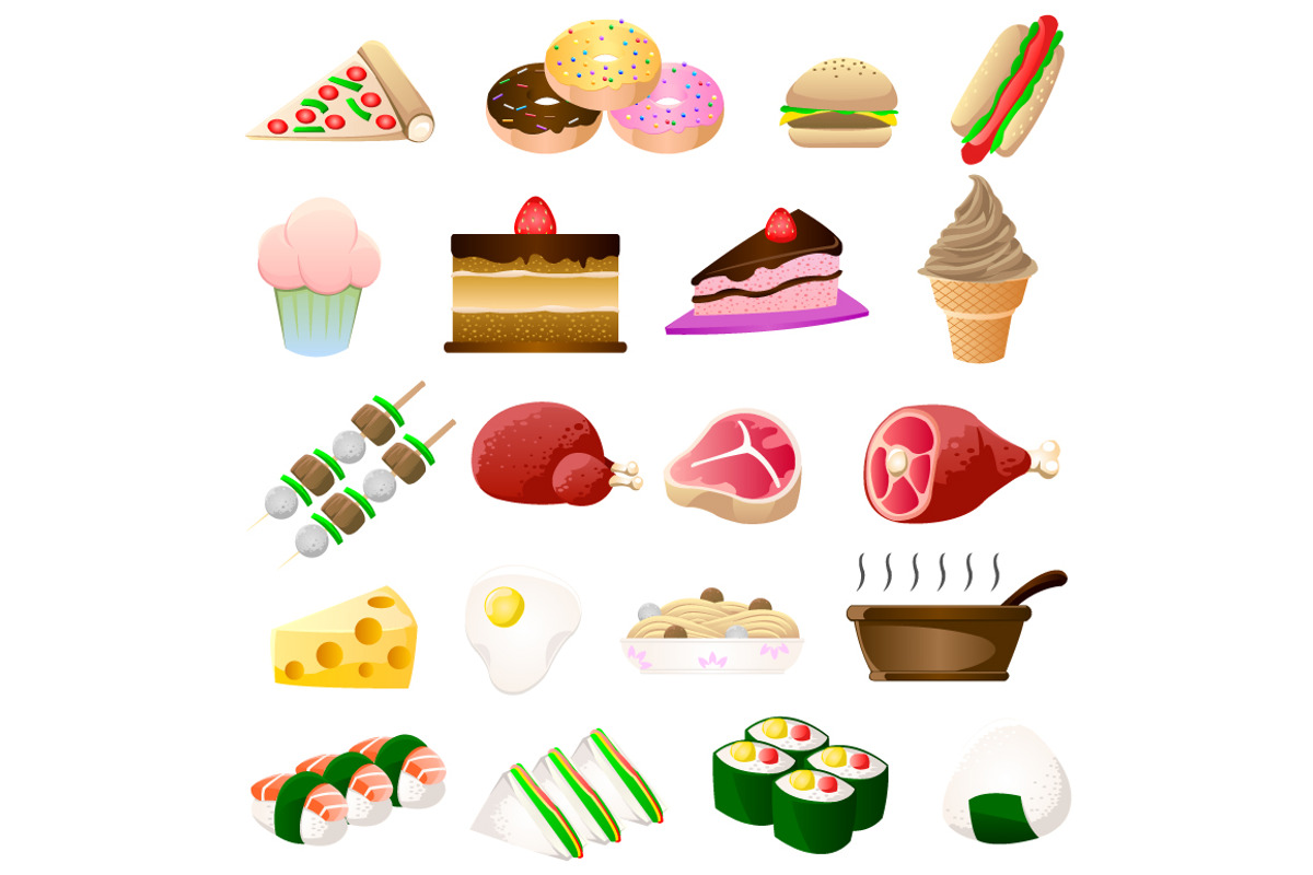 Food Icons, a Food Illustration by erkoudesign
