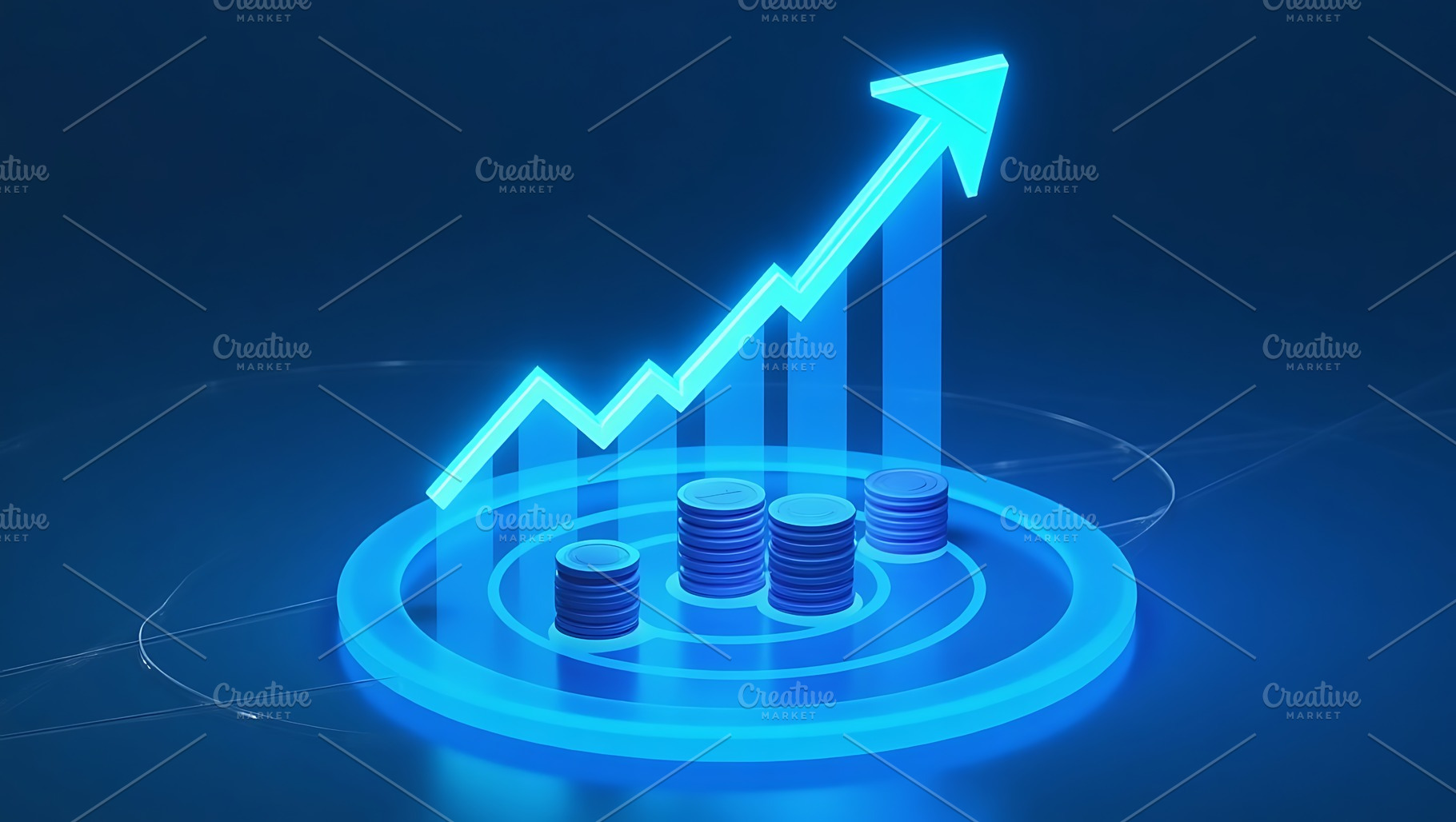 Stock market growth chart with coin, a Business Photo by Artonix