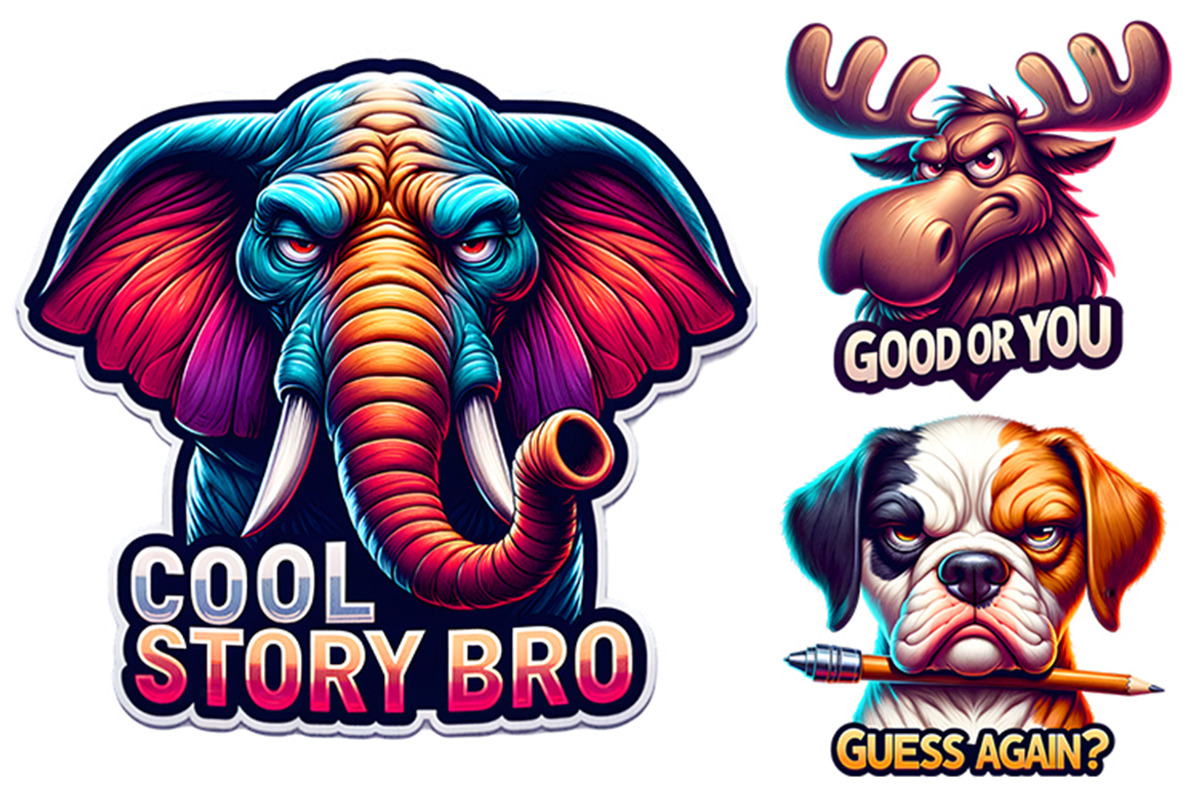 Sarcastic Grumpy Animals Clipart PNG, an Animal Illustration by Creative Arslan (Photo 5 of 9)