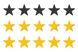 Black and yellow stars rating icon, an Object Illustration by Vector Creator