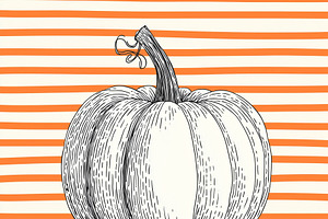 Pumpkin on an orange striped, a Food & Drink Photo by MistyDay