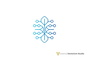 Abstract Plant Tech Logo, a Branding & Logo Template by Vectorium Studio