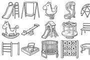 Playground Equipment Sketches Pack, an Object Graphic by nikagraphic (Thumbnail 1 of 3)