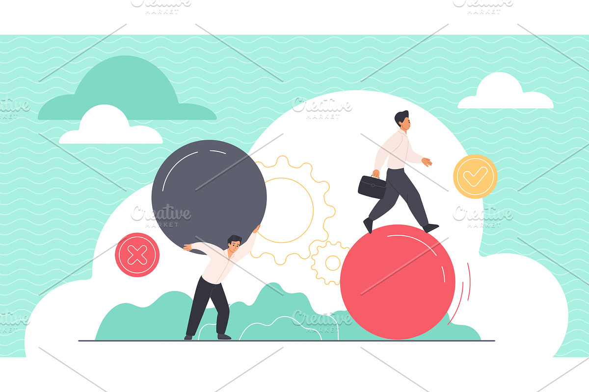 Efficiency business solution people, a Person Illustration by Lemberg Vector