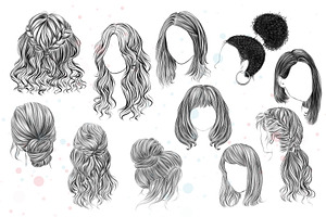 11 Hair Stamps For Procreate Bonus