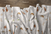 Dinosaur clipart and pattern kids, an Animal Illustration by polikarpovaart (Thumbnail 12 of 12)