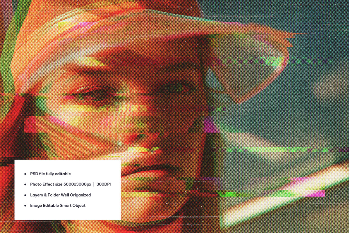 Retro VHS Glitch Photo Effect, a Layer Style Add-On by iDoodle Studio (Photo 2 of 5)