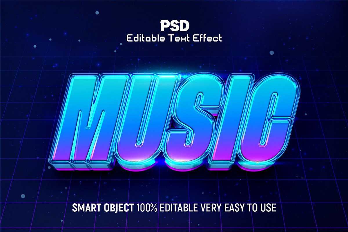 Music 3D Editable PSD Text Effect, a Layer Style Add-On by Design Fly (Photo 2 of 2)