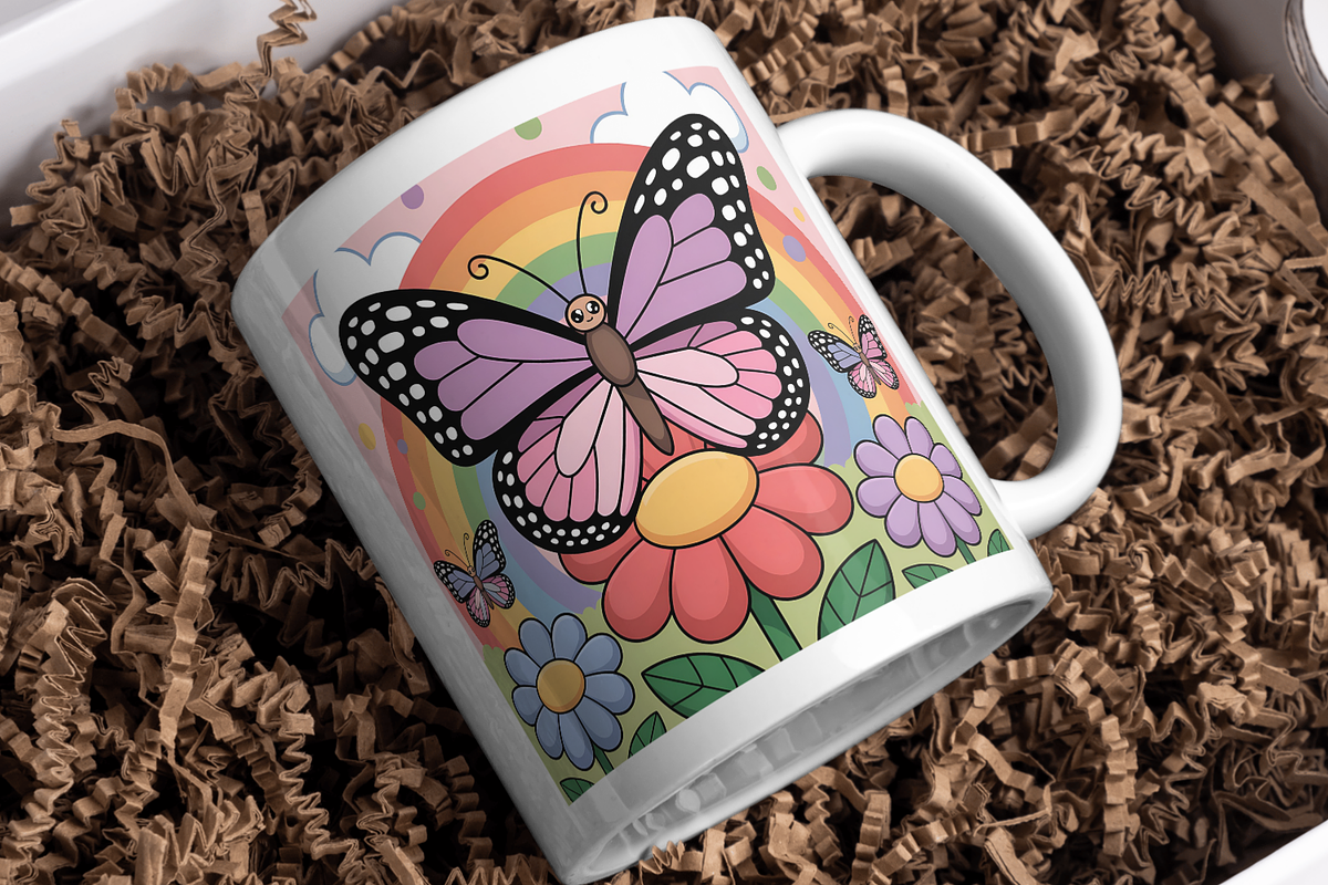 Cute Kawaii Butterfly Background, a Healthcare Illustration by Design Station (Photo 2 of 4)