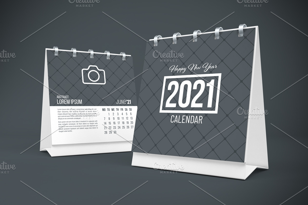 Square Calendar Mockup, a Print Template by Qaleb Studio