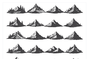 Stylized Mountain Illustrations, a Texture Illustration by CarWrap design