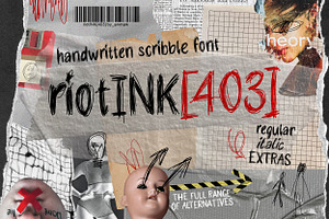 Riotink. Handwritten Scribble Font