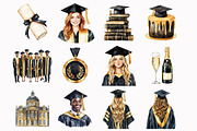Watercolor Classic Graduation Clipar, an Illustration by Design Market (Thumbnail 2 of 3)