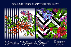 10 Tropical Seamless Patterns