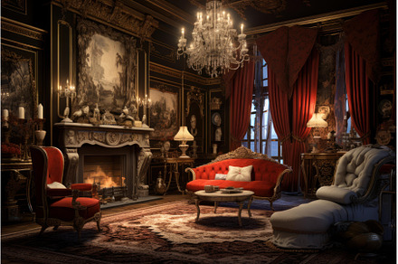 Elegant vintage living room with, an Arts & Entertainment Photo by Ylivdesign