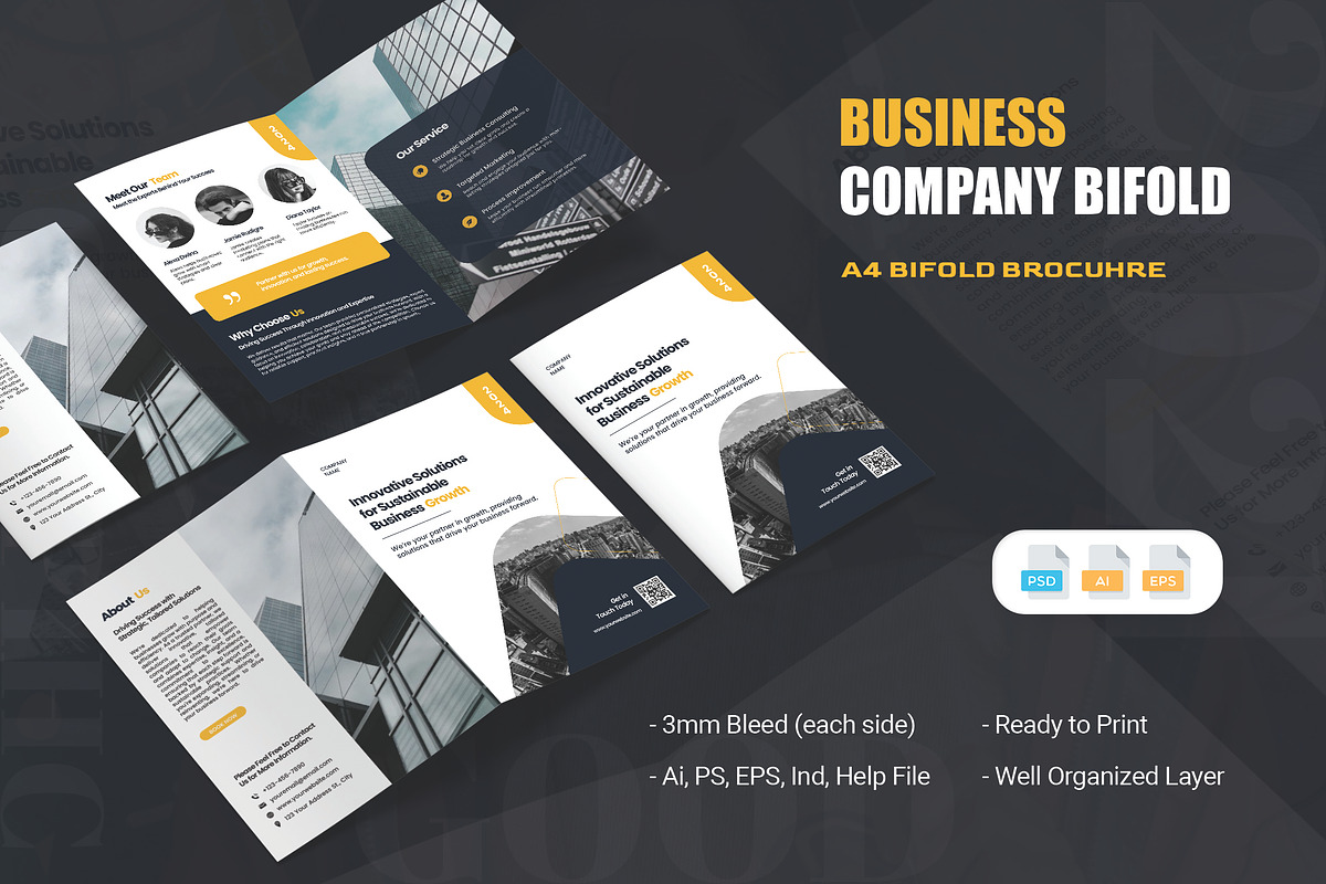 Business Company - Bifold Brochure, a Brochure Template by AQR Studio (Photo 1 of 2)