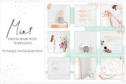 Instagram Post Template Mint Rose, a Templates & Theme by Bumblebee (Thumbnail 1 of 5)