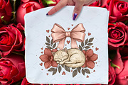 Valentines Day Cat and Coquette Bow, an Illustration by Libby Wishes (Thumbnail 4 of 7)