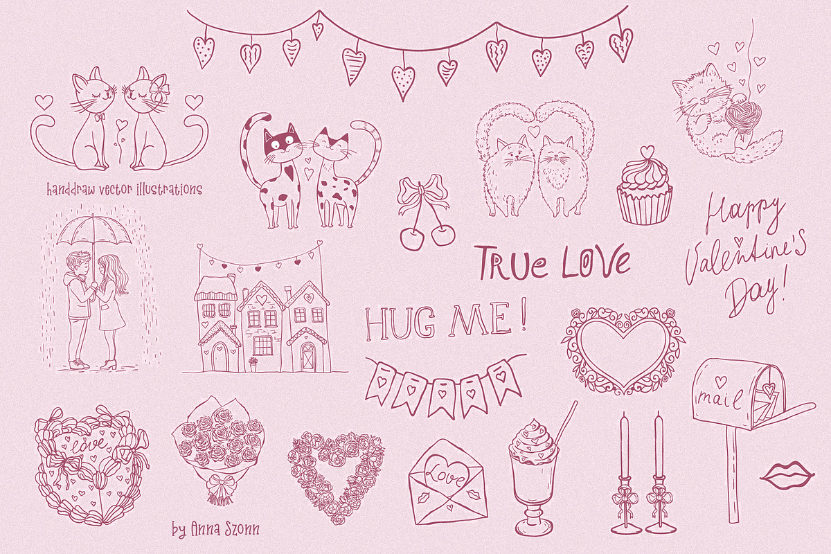 Whimsical Romance. Hand-Drawn Doodle, an Object Graphic by Designwork (Photo 7 of 11)