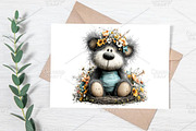 Whimsical Spring Teddy Bear Clipart, an Illustration by Canvas Craft (Thumbnail 7 of 7)