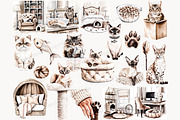 Cat Mom Clipart Set | Cat Breeds, an Animal Illustration by GlamArtZhanna (Thumbnail 3 of 8)