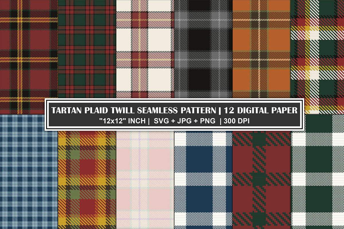 Tartan Plaid Twill Pattern Bundle, a Pattern Graphic by Gfx Expert Team (Photo 1 of 3)