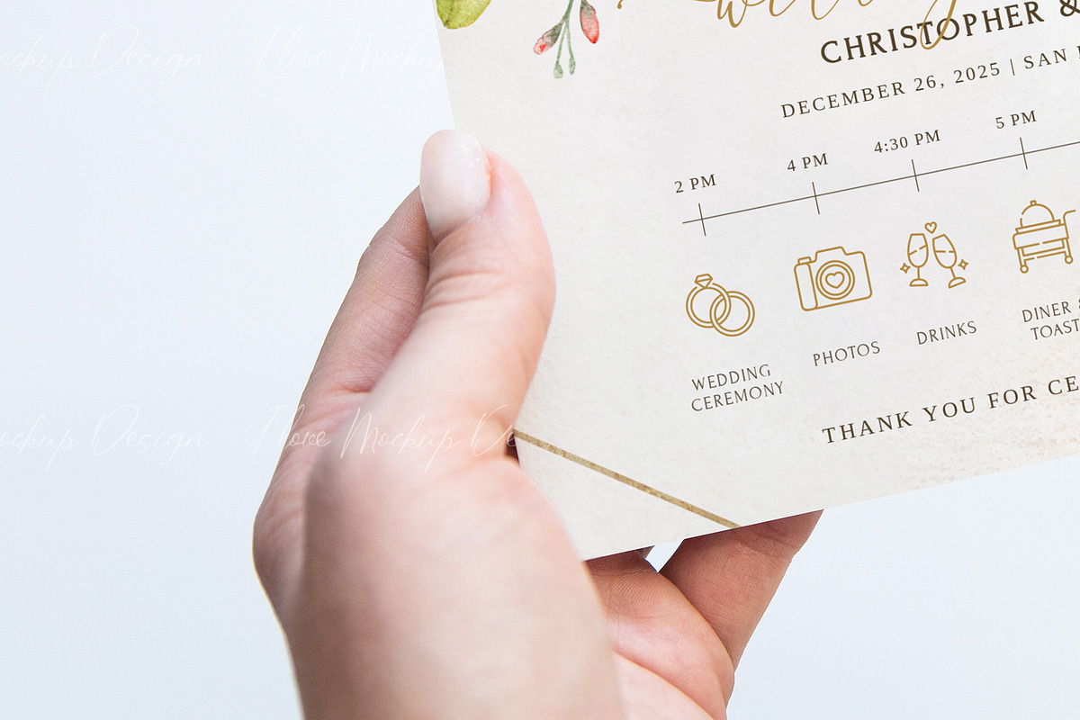 Wedding 7x5 Invitation Card Mockup, a Product Mockup by ILoveMockupDesign (Photo 4 of 11)