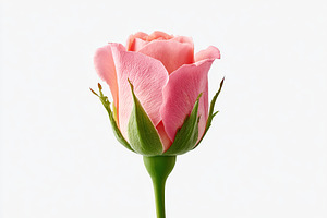 Close-up of a pink rose showcasing delicate petals and fresh green leaves in na, a Nature Photo by AlyaAnd