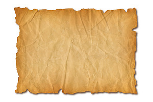 Old crumpled mediaeval Parchment paper scroll isolated on white, a Background Photo by GoodGoods