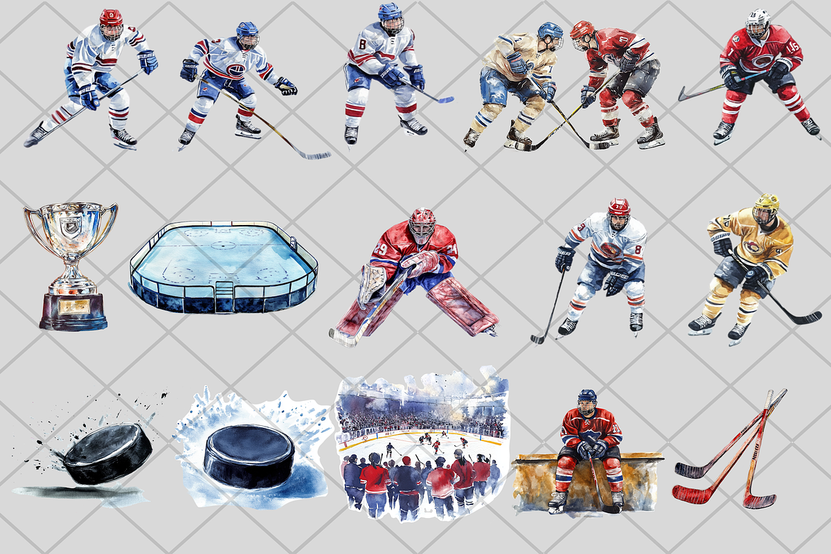 Hockey PNG Bundle, an Illustration by Delta Designs (Photo 3 of 7)