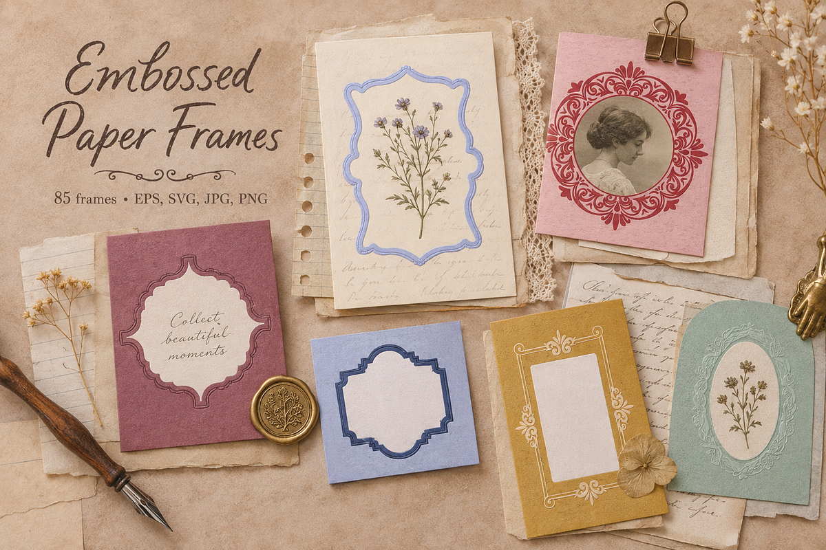 Embossed Paper Frames, a Decorative Illustration by Anna Studio (Photo 7 of 12)