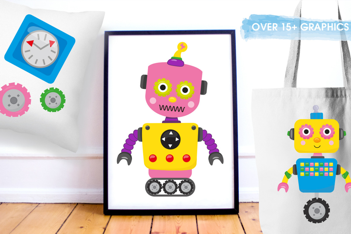 Kawaii Robot, an Illustration by PrettyBundles (Photo 5 of 5)