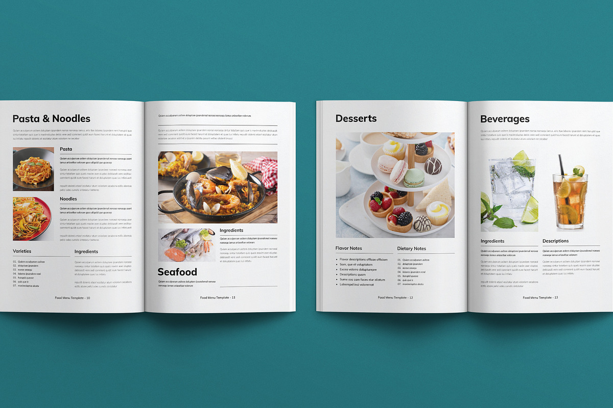 Food Menu Template, a Brochure Template by E-Type (Photo 5 of 7)
