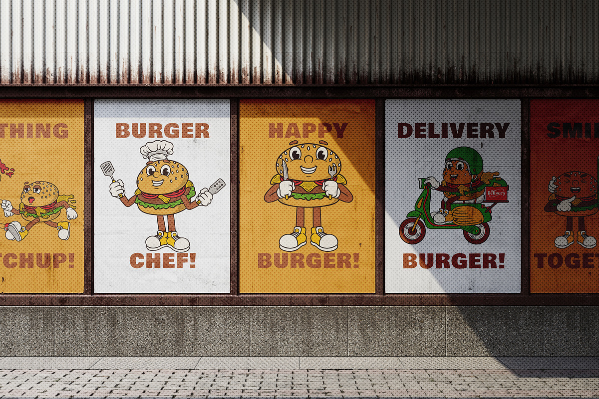 Groovy Burger Illustration, a Food Illustration by Decoconio Design (Photo 7 of 7)