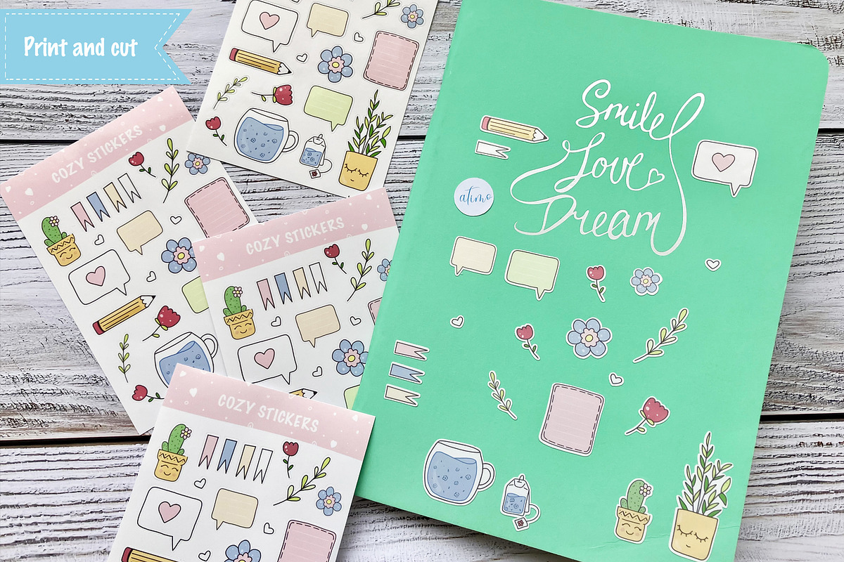 Cozy stickers, an Illustration by Anastasia Timosch (Photo 3 of 3)
