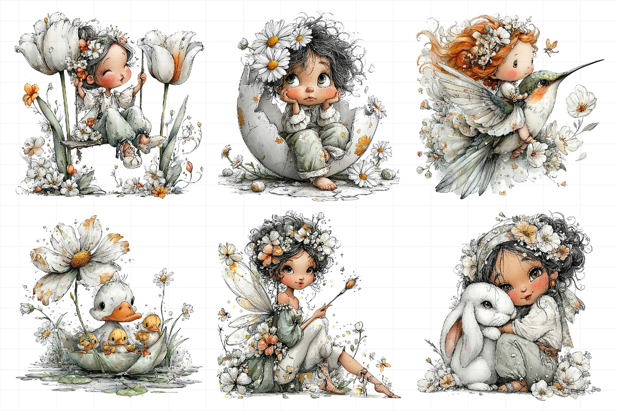 Whimsical Spring Fairy Clipart, an Illustration by Daily.Designs (Photo 3 of 7)
