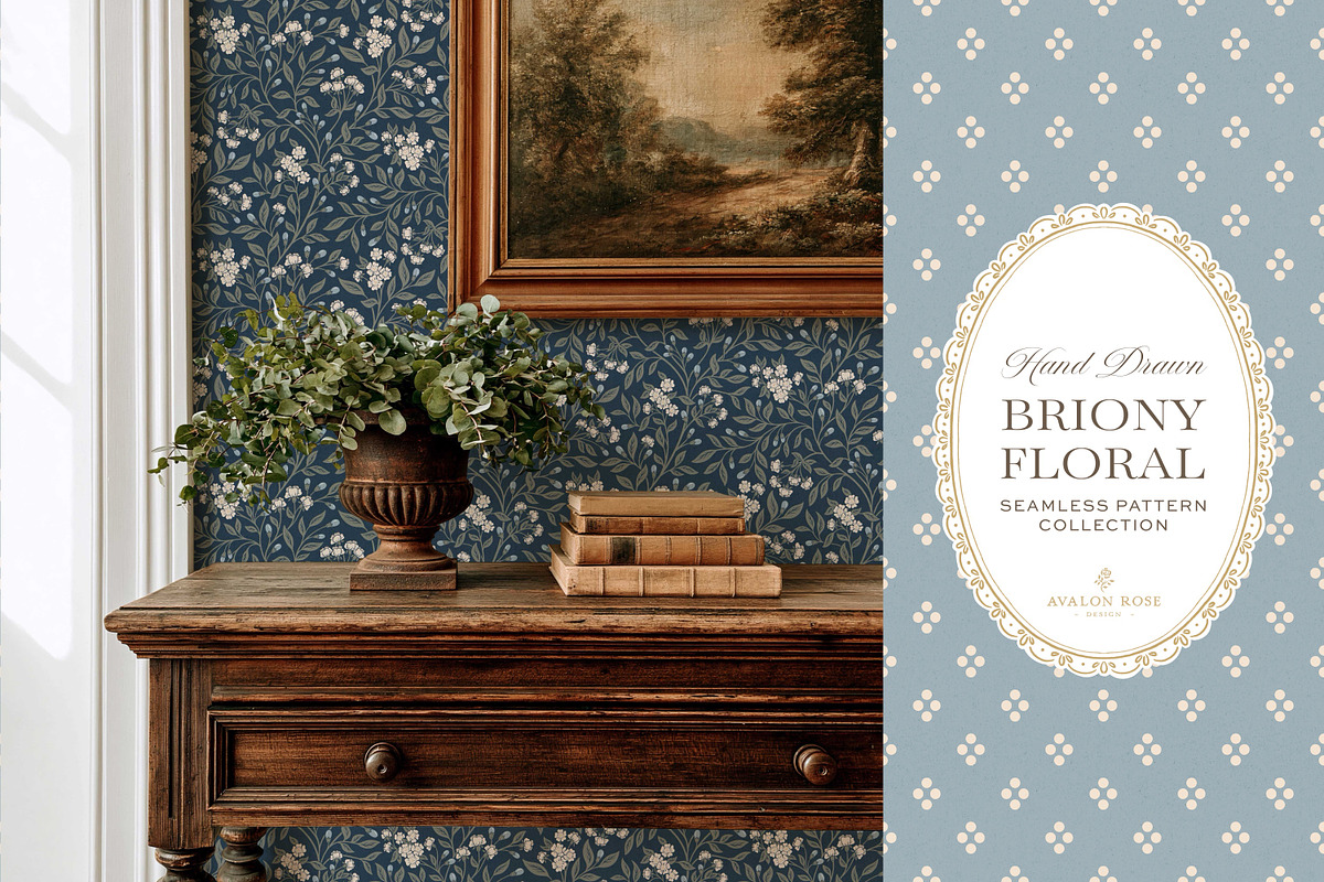 Farmhouse Navy Floral Patterns, a Pattern Graphic by Eclectic Anthology (Photo 6 of 12)