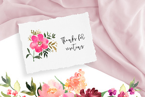 Watercolor Flowers. Floral Elements