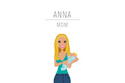 Mom & Baby Portrait Clip Art, a Person Illustration by Lauren Lesley Studio (Thumbnail 3 of 33)