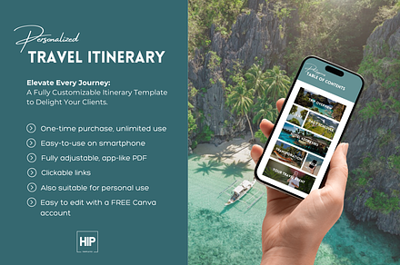 Customizable Mobile Travel Itinerary, a Templates & Theme by Hip Templates