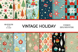 Vintage Holiday Digital Paper