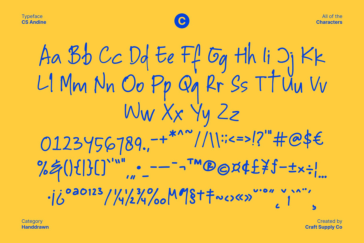 CS Andine – Handwriting Font, a Handwritten Font by Craft Supply Co. (Photo 8 of 8)