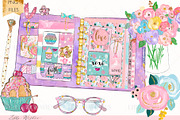 Planner girl clipart, an Illustration by Libby Wishes (Thumbnail 5 of 10)