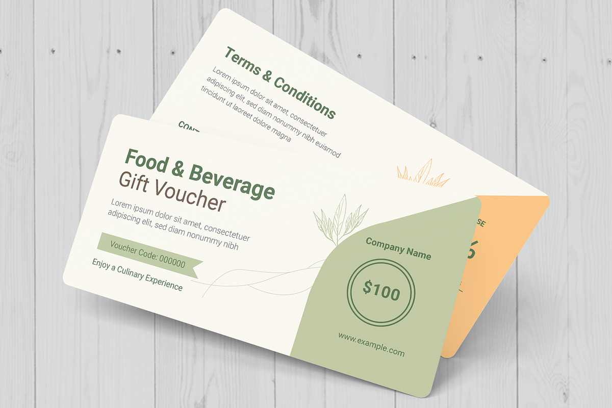 Food and Beverage Gift Voucher, a Card Template by MightyDesign (Photo 3 of 6)