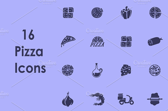 16 Pizza Simple Icons