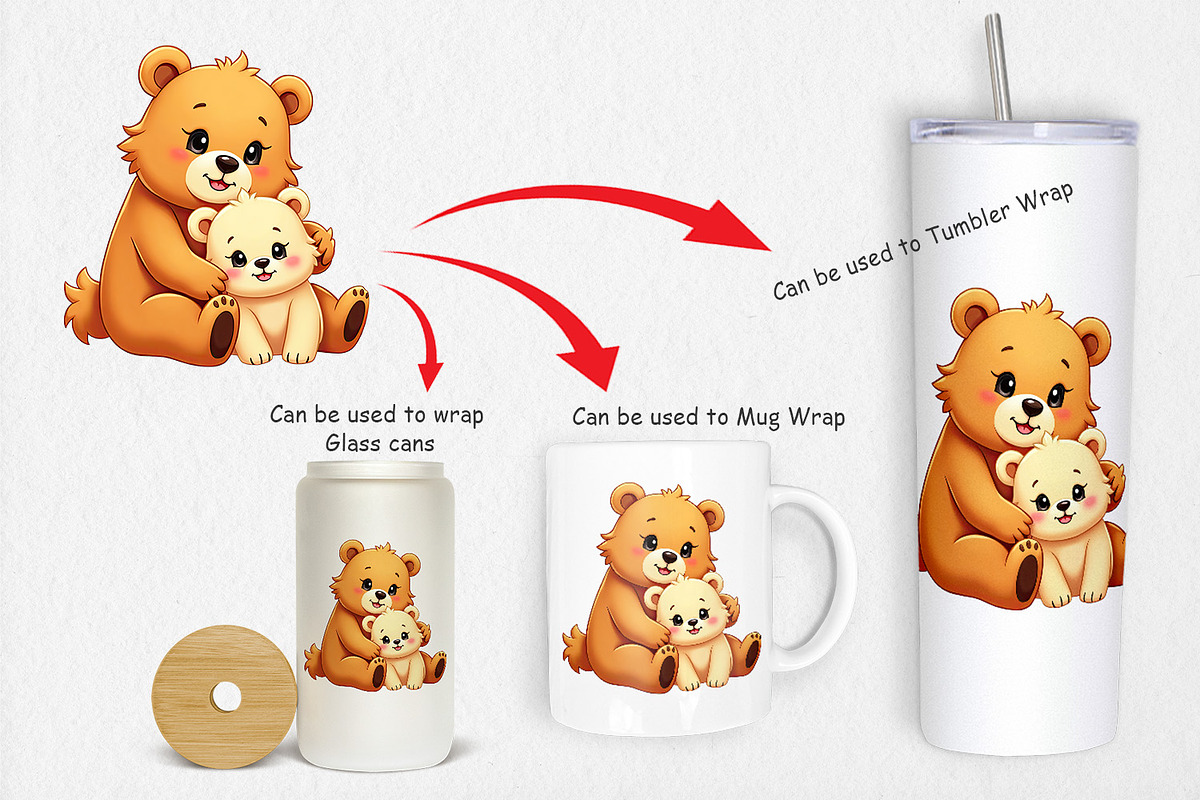 Bear Mother's Day Clipart, a Graphic by Artnoy (Photo 4 of 5)