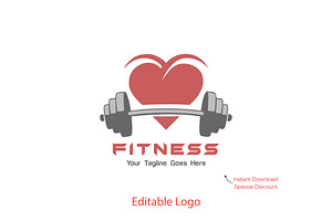 Modern Fitness Logo Design Template, a Branding & Logo Template by YUDesignStore