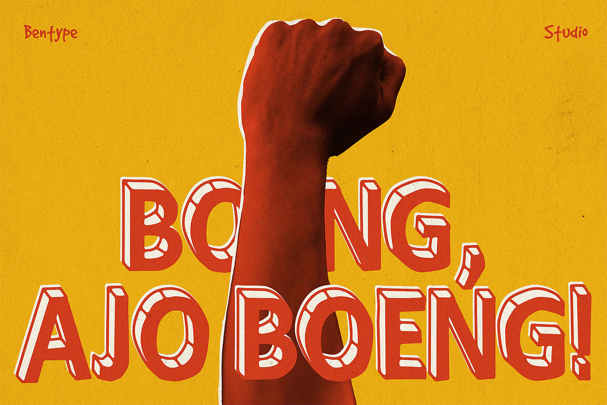 Sinome - Quirky Retro Display Font, a Sans Serif Font by Bentype Studio (Photo 2 of 7)