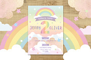 Rainbow Birthday invitation, an Invitation Template by Anis Illustration (Thumbnail 2 of 3)